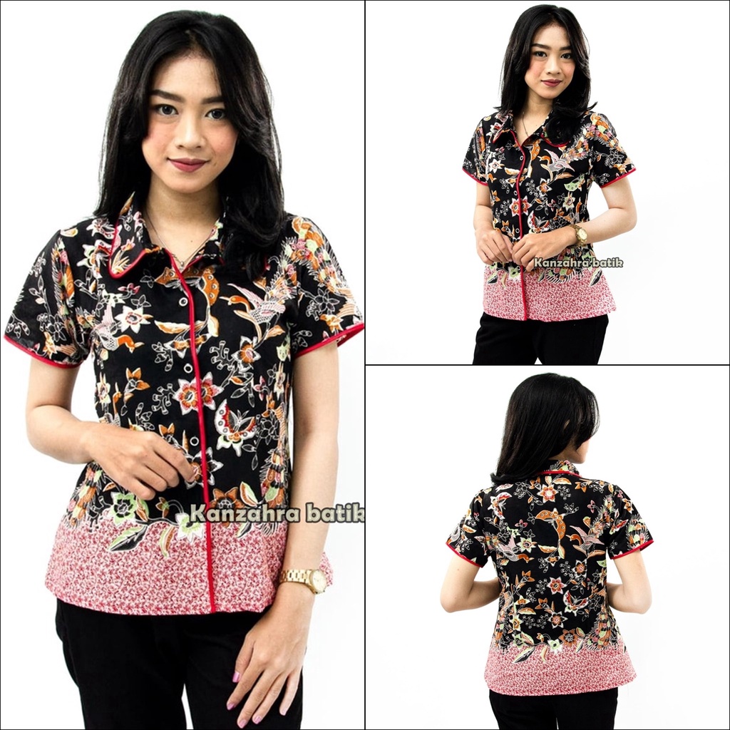 [CODE HD327] Kemeja batik wanita kantoran P-008 ♨1027(=)