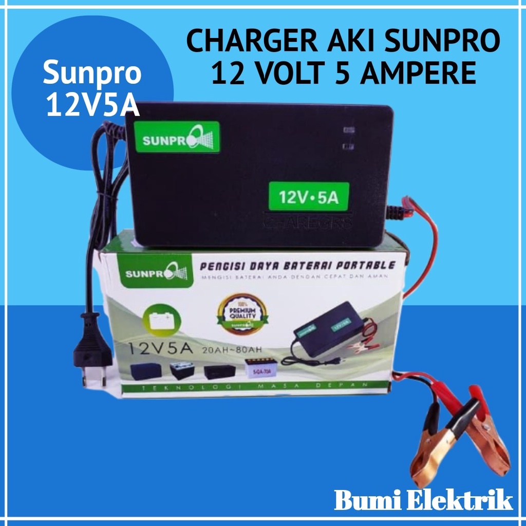 SUNPRO CAS AKI SU-1205A 12V 5A - BATERAI CHARGER / CHARGER AKI SUNPRO / SUNPRO CHARGER AKI 12V5A -CAS AKI 5 AMPERE