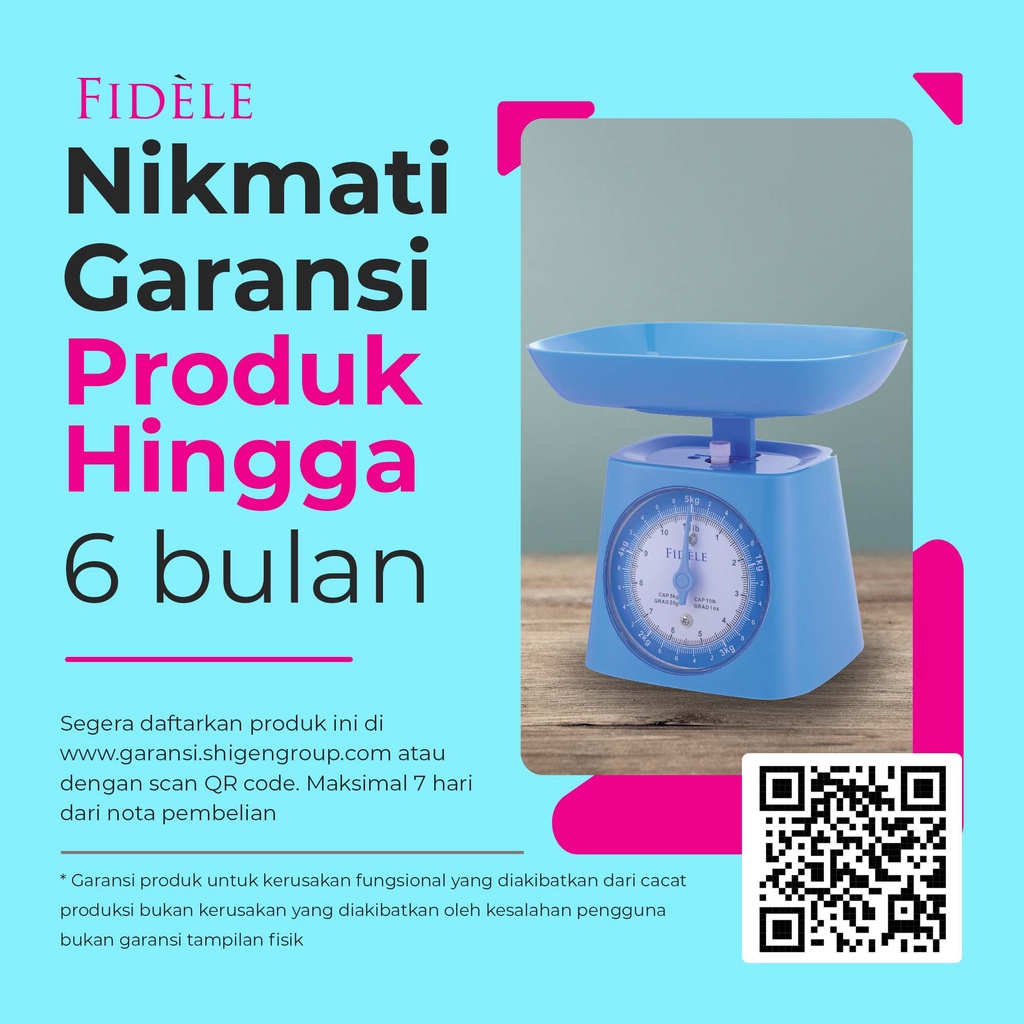 Timbangan Dapur Analog/Manual FIDELE KCS Bahan Plastik Premium