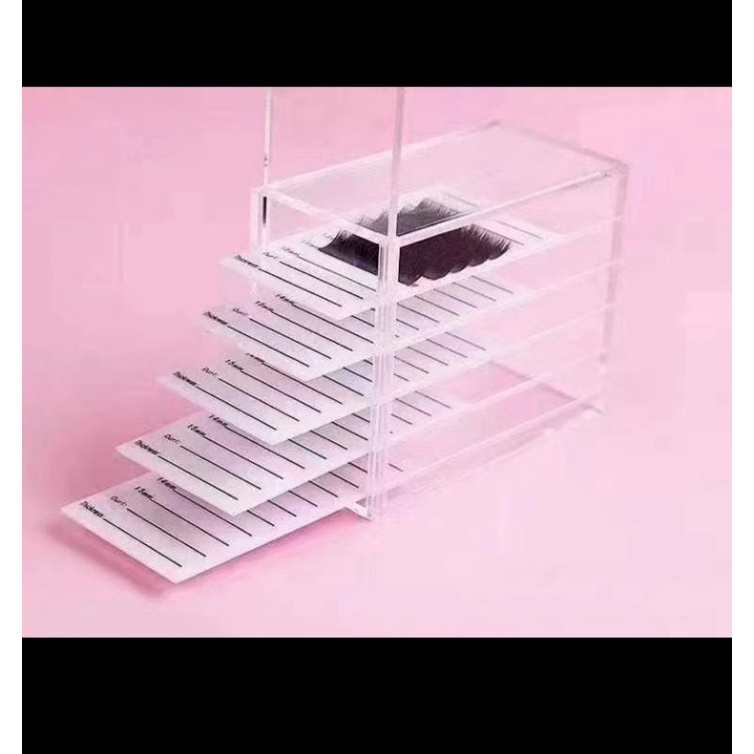 BOX TRAY ACRYLIC PENYIMPANAN EYELASH EXTENSION STORAGE BOX TEMPAT BULUMATA