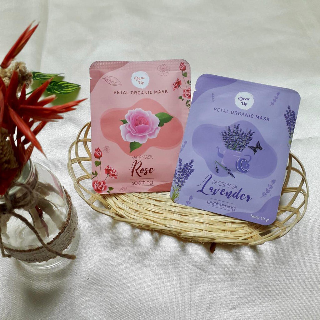 DEAR UP PETAL MASK BPOM TERTERA DI KEMASAN
