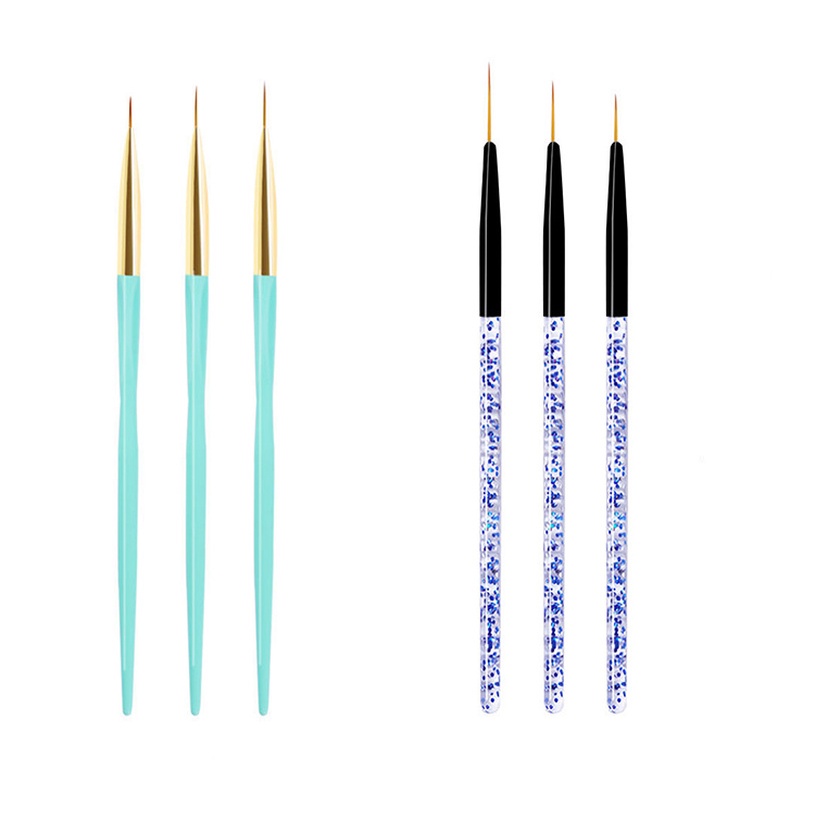 3 Pcs / Set Brush Liner Bahan Akrilik Gaya Perancis Untuk Nail Art Manicure