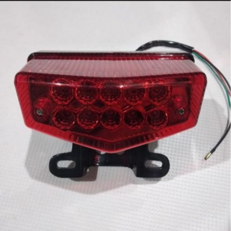 Lampu Stop Led Cristal Rx-King Kaca Smoke/Riben Plus Dudukan Lampu Dudukan Plat Nomor