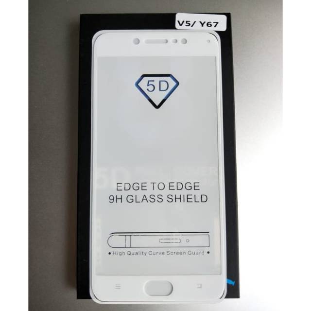 TEMPERED GLASS FULL LEM 5D 9D VIVO V5 - Y67 ANTI GORES KACA FULL LEM -COVER