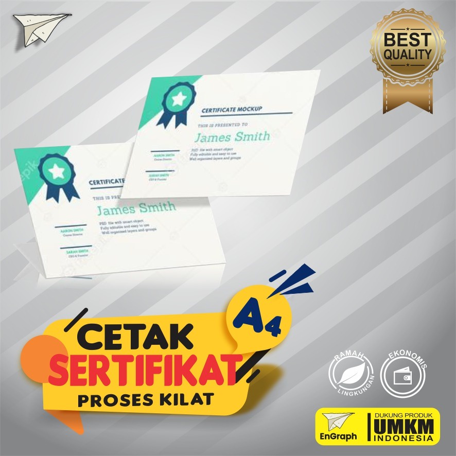 

Cetak Sertifikat Piagam Custom
