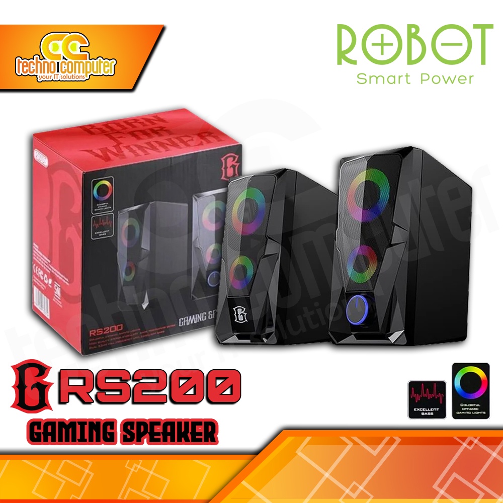 SPEAKER ROBOT GAMEN RS200 RGB - Stereo Gaming Speaker with RGB