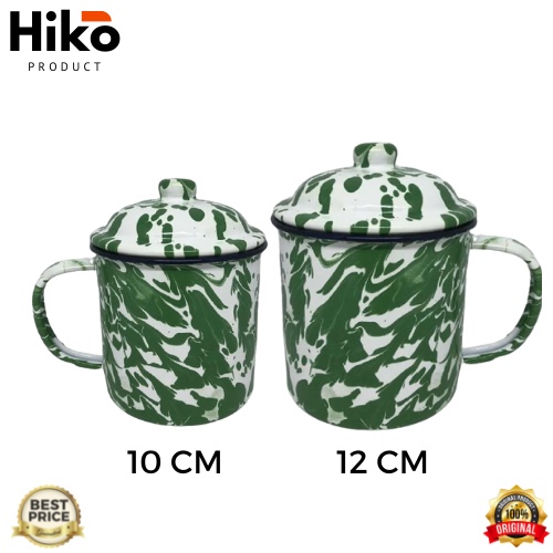 Gelas / Mug / Cangkir - Enamel - Blirik / Blurik - 10 Cm / 12 Cm - Hijau| Gelas Enamel / Mug Enamel 