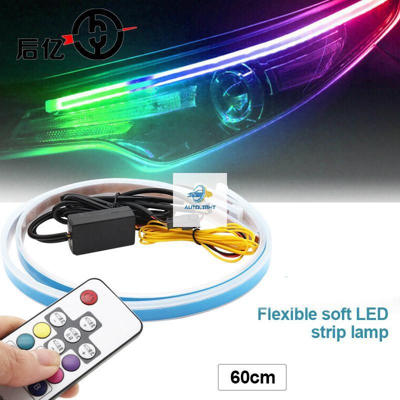 Lampu Alis Led DRL Slim RGB Remot Sen Runing 30CM 45CM 60CM 12 Volt Harga 1Set