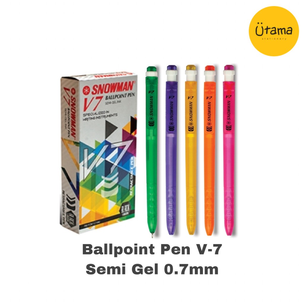 

Bolpen Snowman V-7 (tinta HITAM|0.7mm)/Ballpoint/Bolpoint/Pena/Ballpen/Pulpen V7