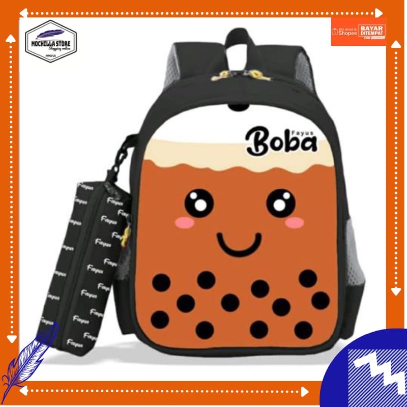 Mochillastore - Tas Boba Tas Sekolah anak Tk - SD Tas Ransel Boba 2 in 1 Tas Ransel Gendong Paud PG Tas Populer Backpack Anak Laki - laki Perempuan