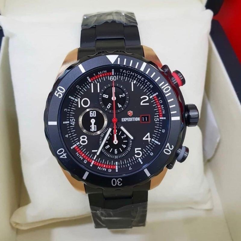 JAM TANGAN PRIA EXPEDITION 6795 E-6795 HITAM GREY ORIGINAL