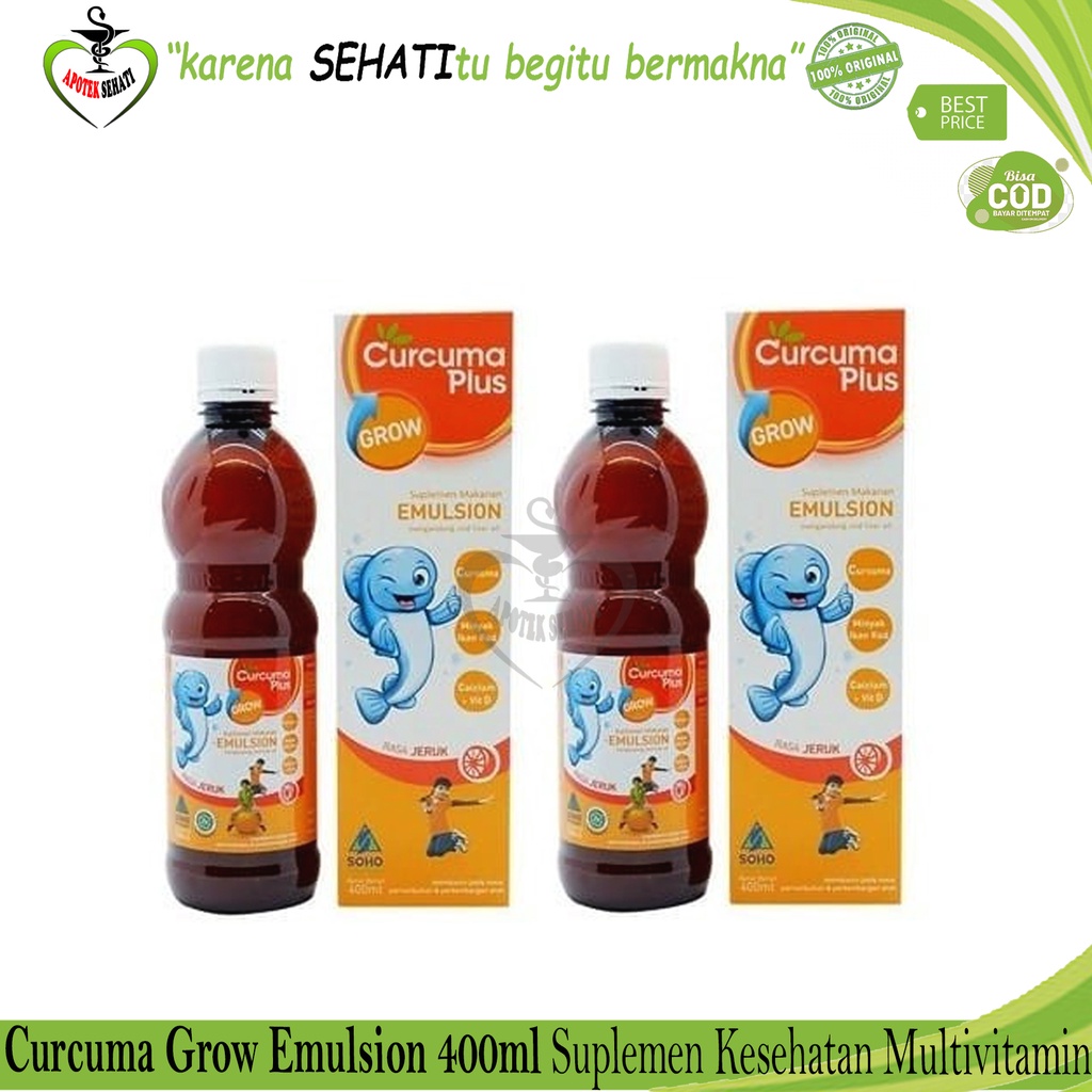 Curcuma Plus Grow Emulsion Rasa Jeruk Sirup 400 ml Suplemen Makanan