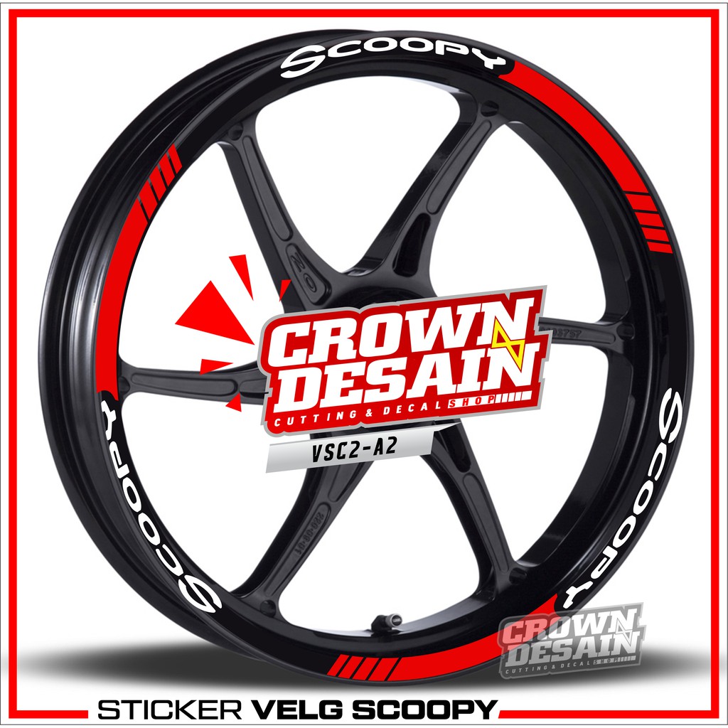 [TERBARU] Decalmotor Stiker Cutting Velg Scoopy StickerVelg Racing Scoopy Modif VSC2 2 Warna