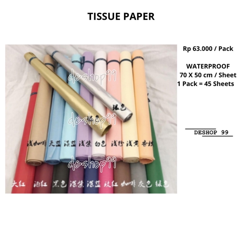 [TERMURAH] TISSUE PAPER FLORIST | KERTAS BUNGA | KERTAS PUTIK BUNGA TISU | BOUQUET FLORIST