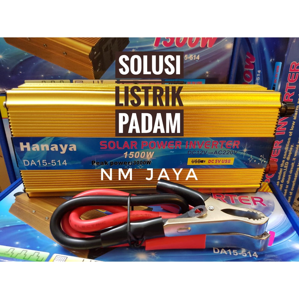 Solar Power Inverter 1500watt DC 12V to AC 220V Usb DC 5V Solusi Listrik Padam