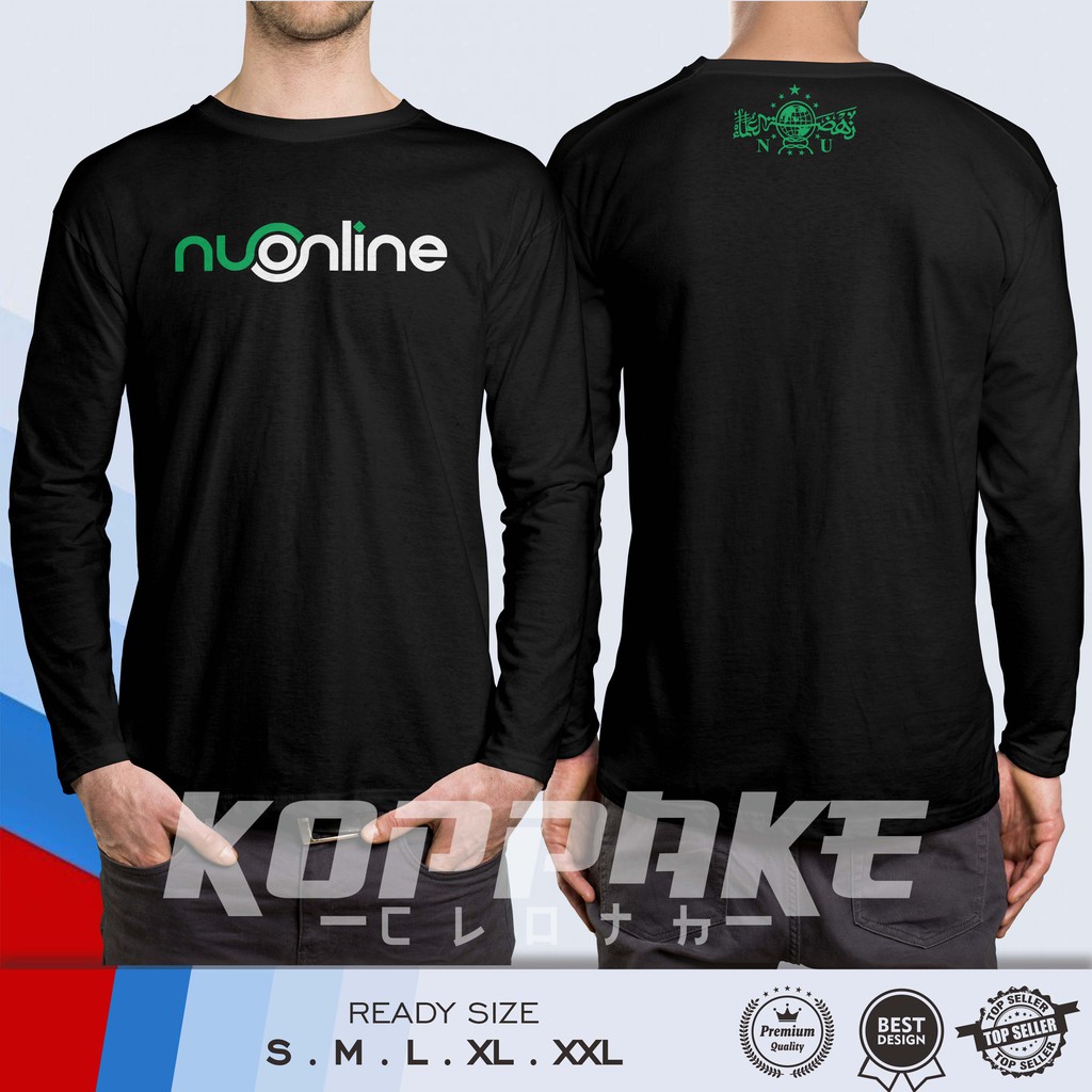 Kaos NU Online Logo Nahdlatul Ulama Online Lengan Panjang Baju Distro