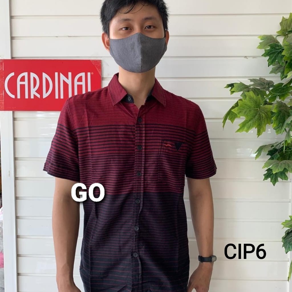 gof CIP CARDINAL KEMEJA CASUAL SLIMFIT Hem Pria Baju Cowok Pakaian Pria