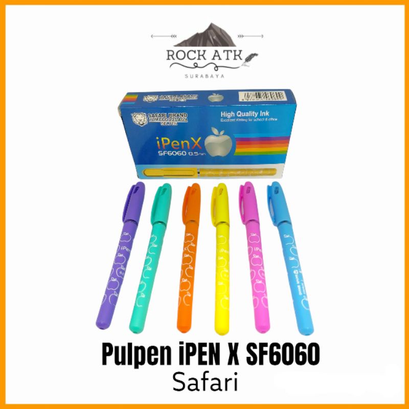 

PULPEN GEL PEN IPEN X SF6060 SAFARI 0.5MM (12PCS) - BOLPOIN BALLPOINT APPLE