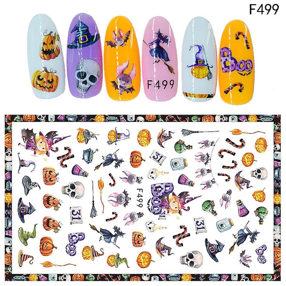 Preva Stiker Nail Art Halloween Baru Snowmen Santa Claus Snowflakes