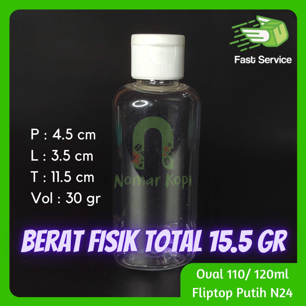 Botol 120ml Oval Fliptop