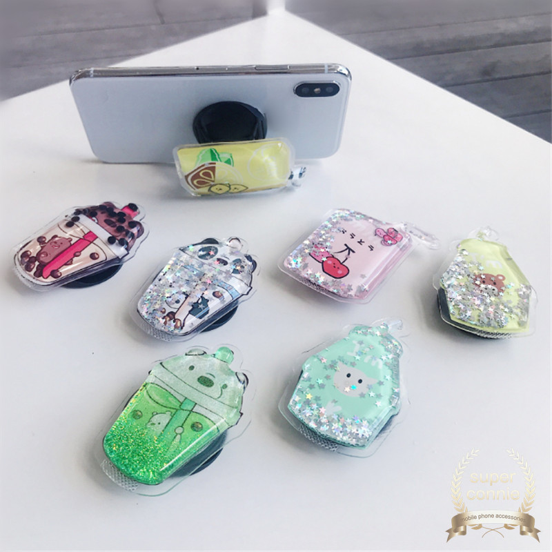 Pop Socket Squishy Holder Ponsel Model Kartun Telapak Kaki Anjing/Boba 3D Bahan Silikon