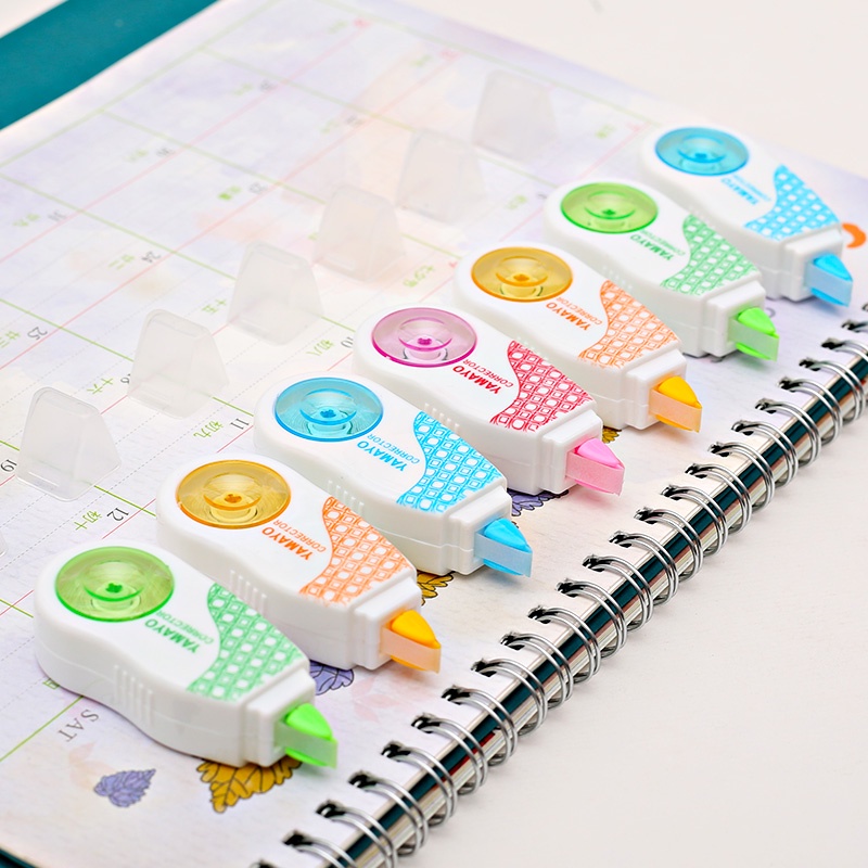 6pcs Correction Tape / Tip Ex Kertas Mini Bahan PET Panjang 3 Meter Untuk Pelajar