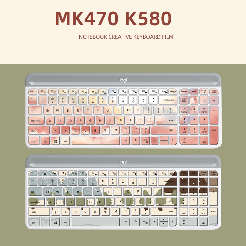 Cover Pelindung Keyboard Wireless Bluetooth Logitech MK470 K580 Anti Debu Motif Kartun Bunga