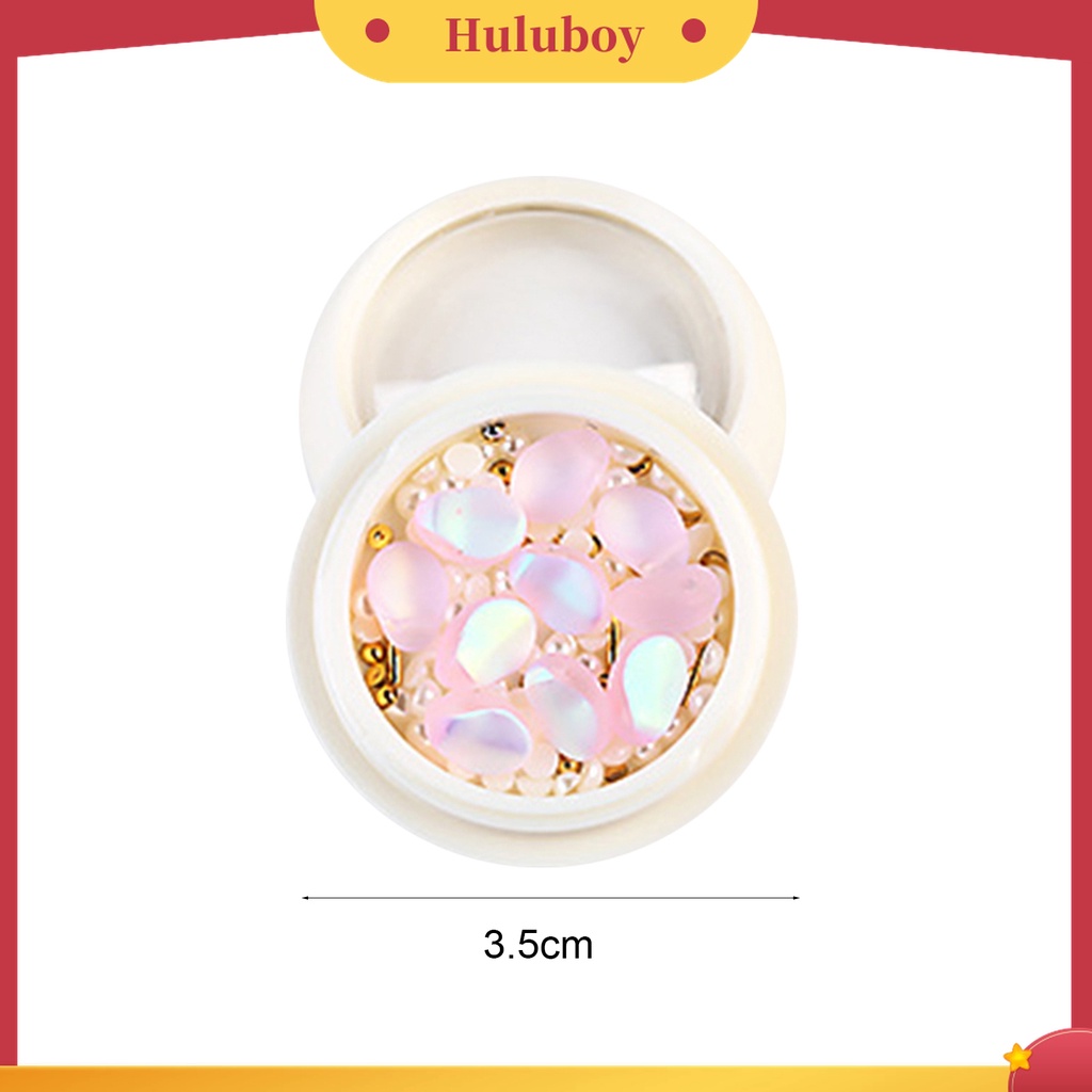 Huluboy Huluboy♡ 1 Kotak Batu Kristal Glitter Bahan Resin Untuk Manicure