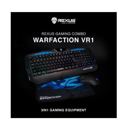 Keyboard Mouse Mousepad pad gaming rexus wired usb 2.0 membrane fullsize multimedia optical 2400dpi backlit Warfaction VR1F VR1-F