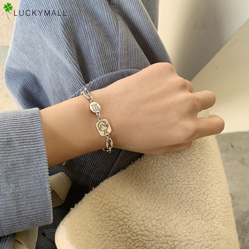 Gelang Rantai Tebal Warna Silver Untuk Wanita