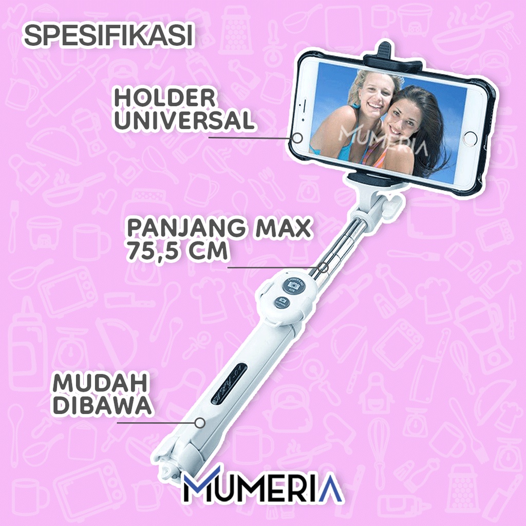 Tongsis Tongkat Selfie Stick HP Remote Bluetooth Tripod Holder Smartphone 3 In 1 Panjang Multifungsi