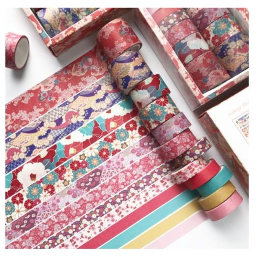 Japanese Washi Tape - Retro Vintage Paper Series (12 roll)