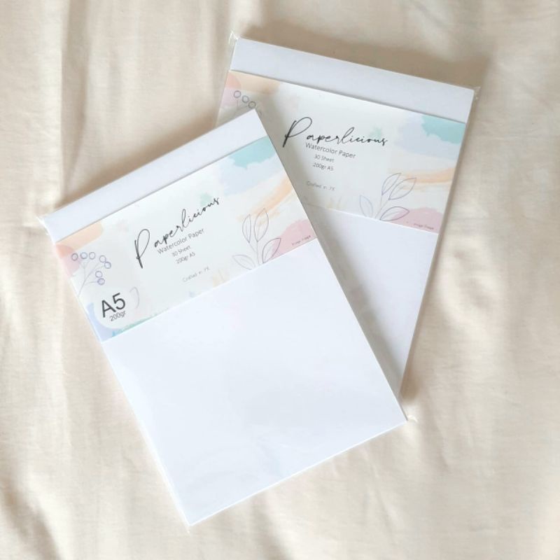 

LAST STOCK LIMITED EDITION kertas practice watercolor/cat air 200gsm tekstur isi 30 lbr putih ukuran A5