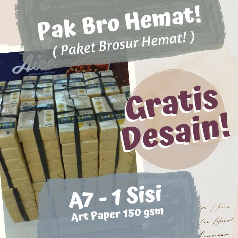 

Brosur A7 (7.4 x 10.5) 1 Sisi Art Paper 150 - 5 Rim