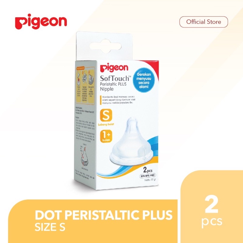 Pigeon nipple soft touch peristaltic plus wide neck bottle - dot botol susu pigeon