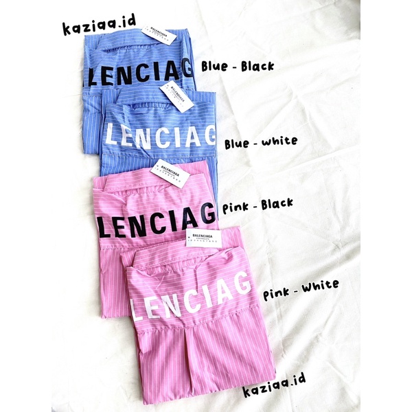Kemeja Balenciaga Salur Tahirt Wanita Bigsize