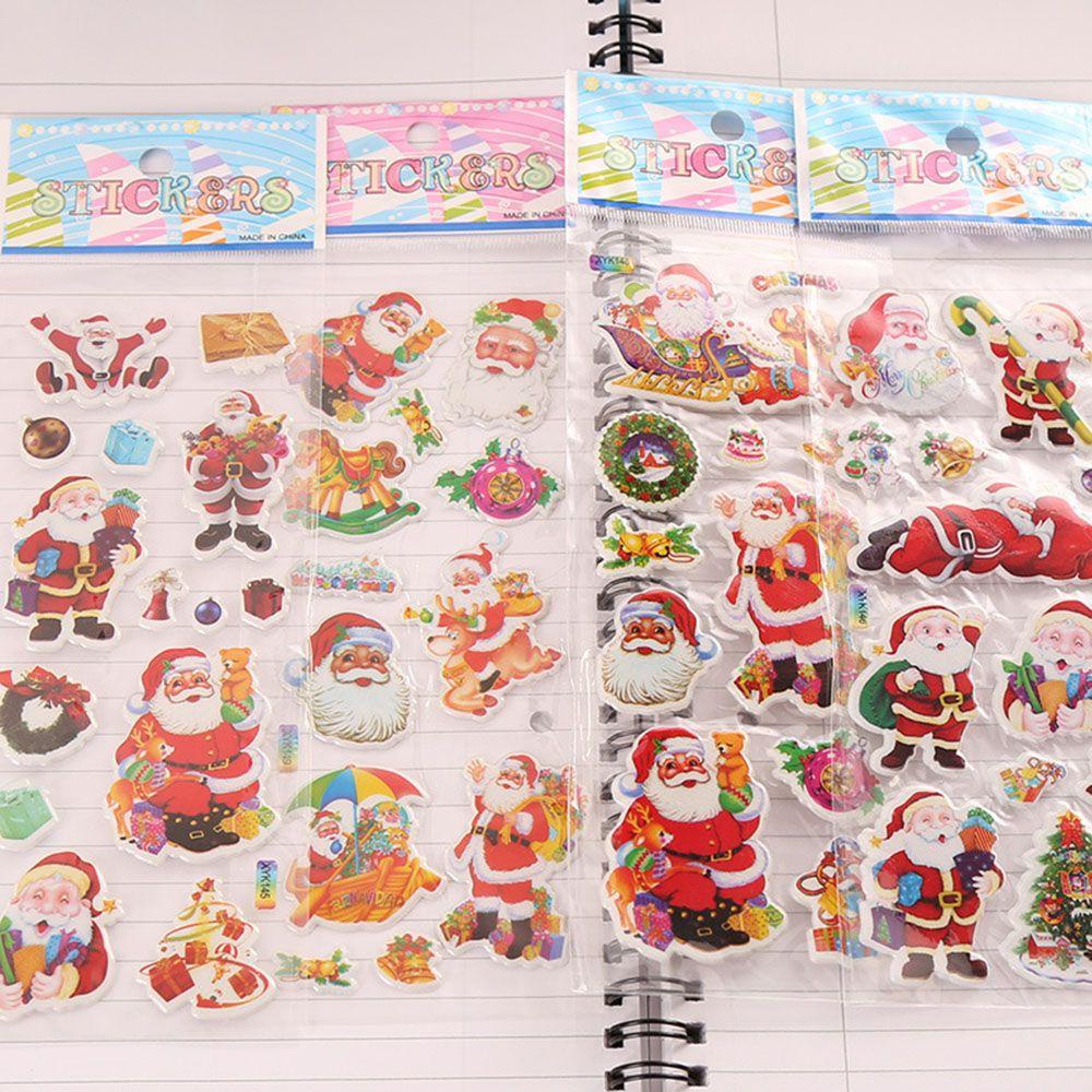 5 / 10 Lembar Stiker Desain Santa Claus Natal Untuk Dekorasi Notebook