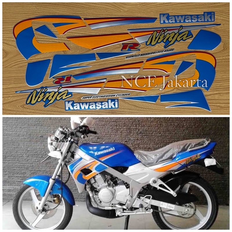 STIKER STRIPING MOTOR NINJA R 2005 BIRU