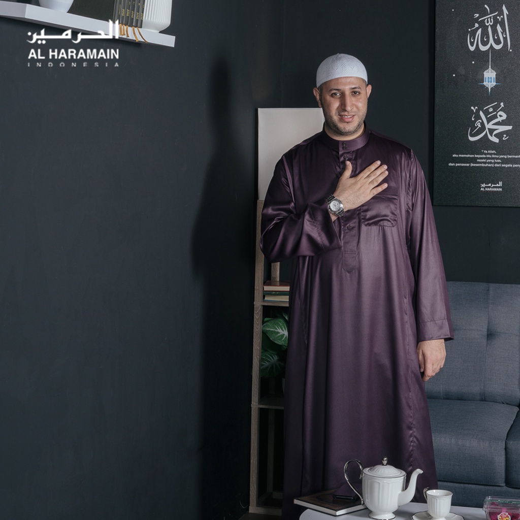 AL Haramain Jubah / Gamis Viet Dewasa | Ungu Muda l Ungu Tua