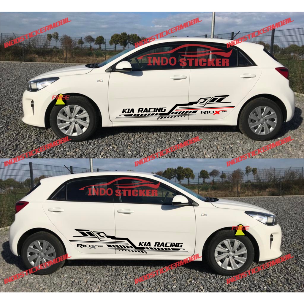 CUTTING STICKER STIKER MOBIL KIA RIO STIKER LIST MOBIL KIA RIO X LINE RACING MOTOR SPORT