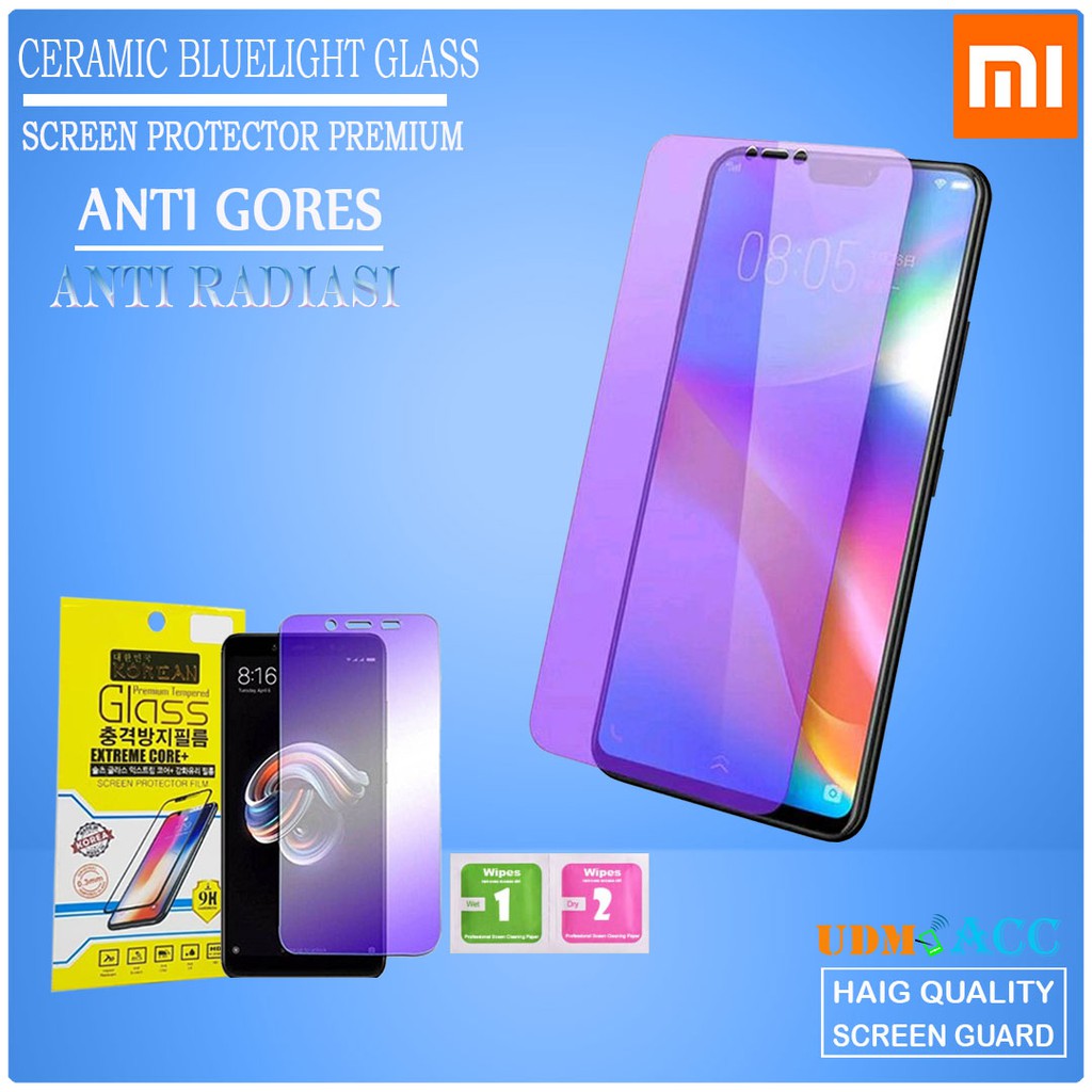 TG Blue  Tempered Glass Full Anti Blue Light / Radiasi xiaomi Redmi Note 5 Pro Redmi Note 5A Prime R