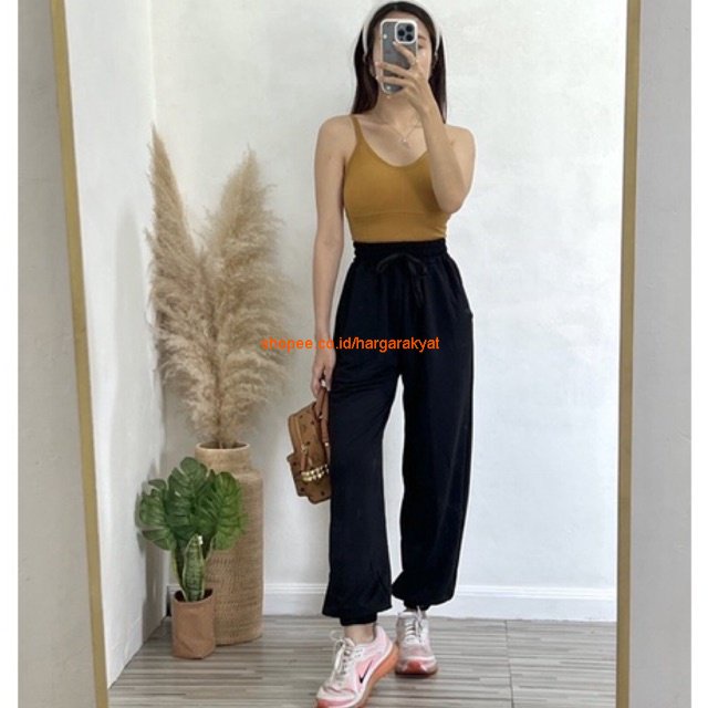 Kyo Jogger Pants Kolor Celana Training Polos Wanita Bahan Baby Terry