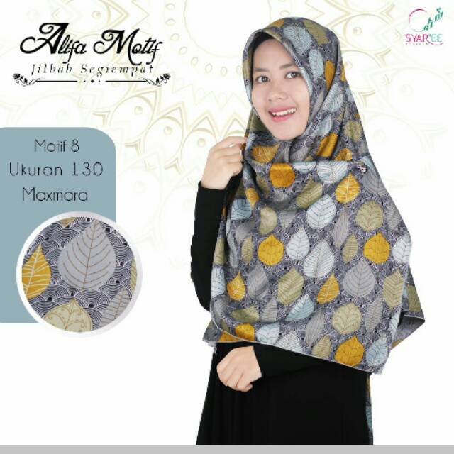 Alifa motif segi empat 130 x 130 cm