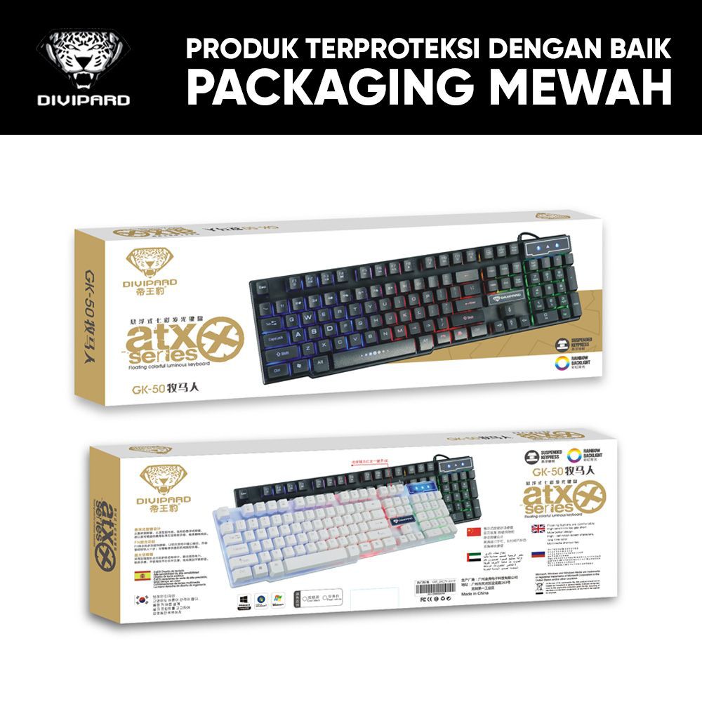 Keyboard Gaming Divipard GK-50 ATX Series Backlight Keyboard