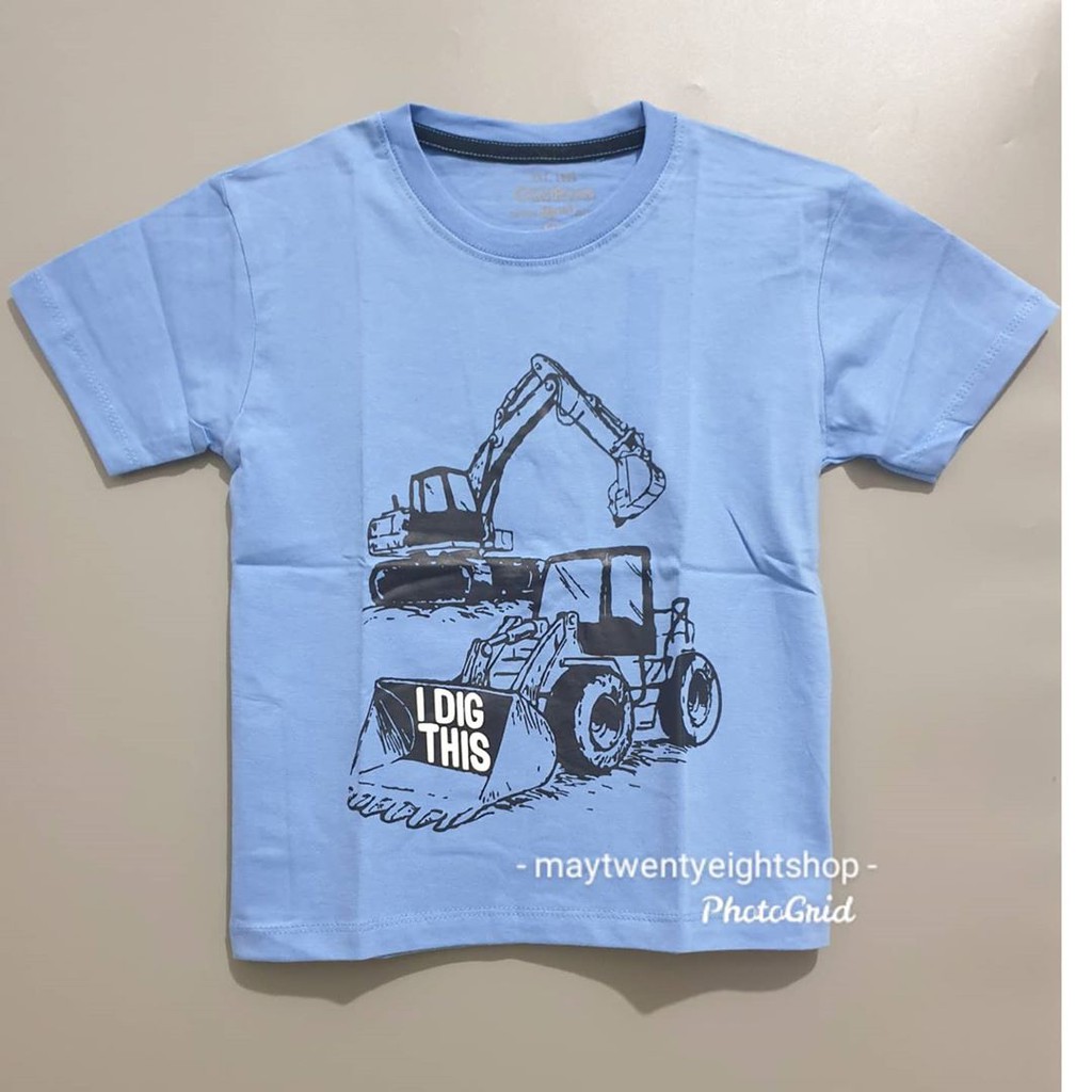 Baju Atasan Anak Laki Laki -  Kaos Excavator Truck Original Oshkosh 8y