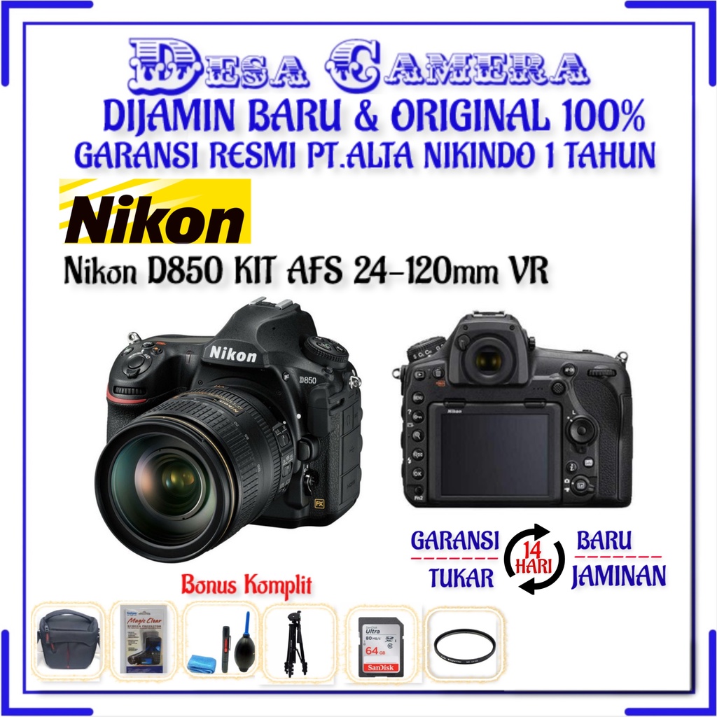 Nikon D850 KIT AFS 24-120mm VR Garansi Resmi