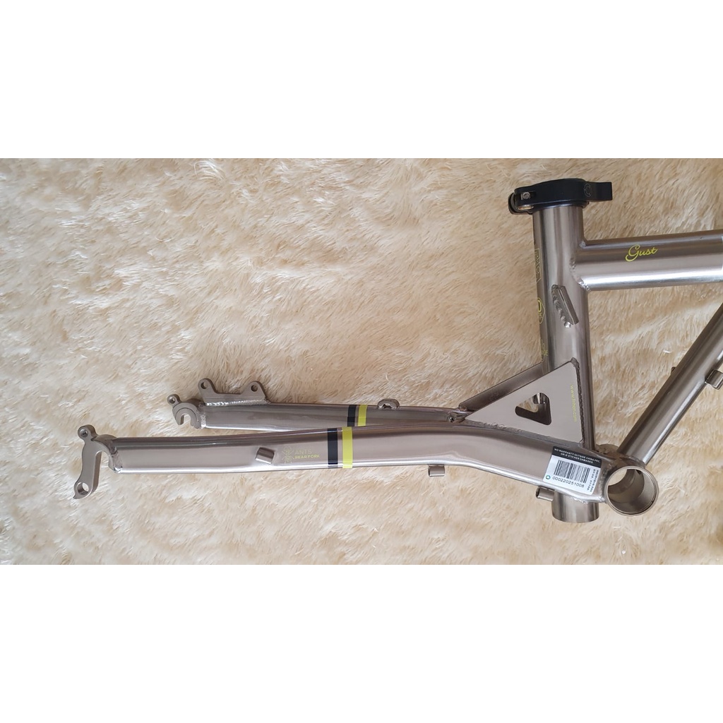 Frame Fork Fnhon GUST Warna TITANIUM 20 22 inch Discbrake Chromlly