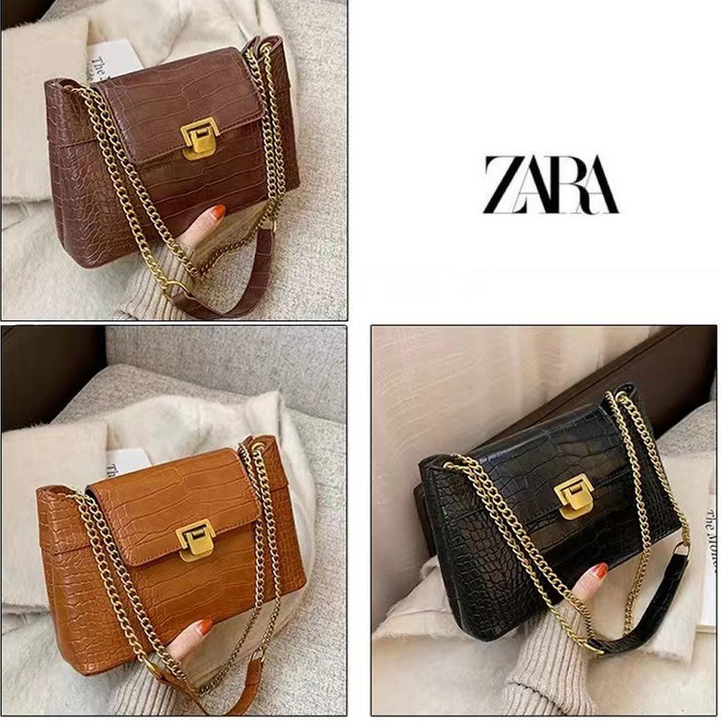 Tas Wanita Selempang ZR Rantai Kombinasi Import Bag