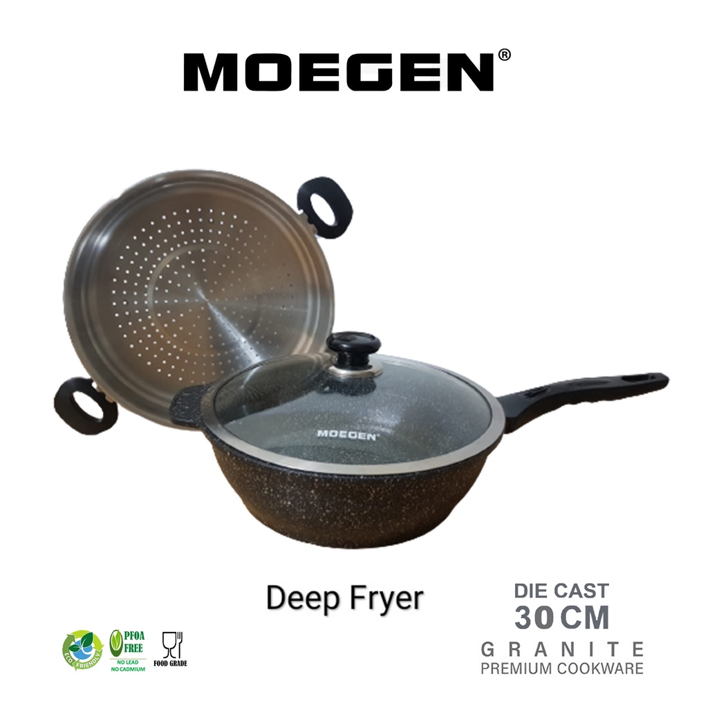 MOEGEN Germany Deep Fryer 30cm Granite series Plus Steamer anti lengket original