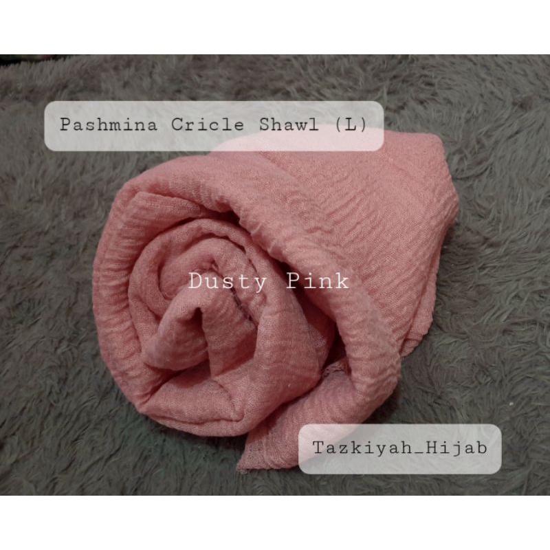Pashmina Crinkle Shawl-Dusty Pink**(L)